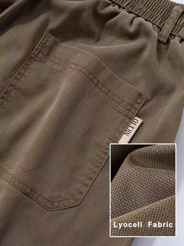 Wiaofellas Summer Light&Thin Men's Pants Straight Loose Sweatpants Soft Lyocell Fabric Husband Home Casual Wide Leg Long Baggy Trousers